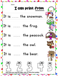 Print the sight word from